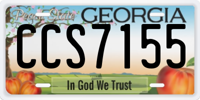 GA license plate CCS7155