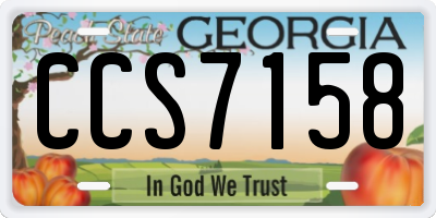 GA license plate CCS7158