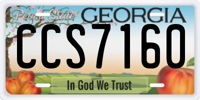 GA license plate CCS7160