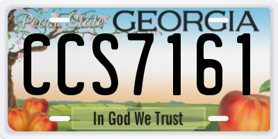 GA license plate CCS7161