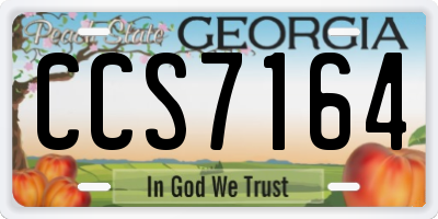 GA license plate CCS7164