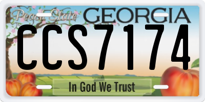 GA license plate CCS7174
