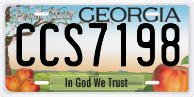 GA license plate CCS7198