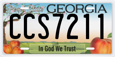 GA license plate CCS7211