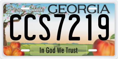 GA license plate CCS7219