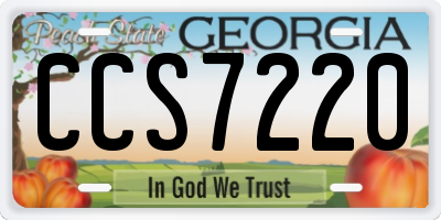 GA license plate CCS7220