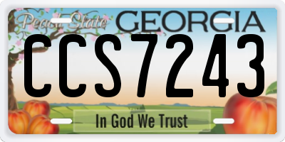 GA license plate CCS7243