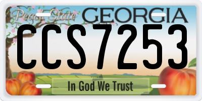 GA license plate CCS7253