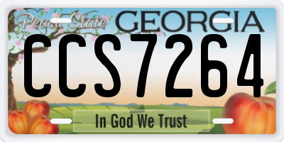 GA license plate CCS7264