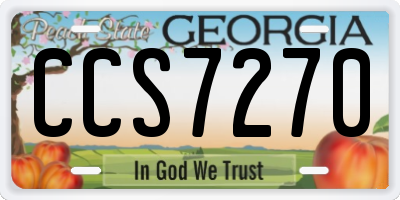 GA license plate CCS7270