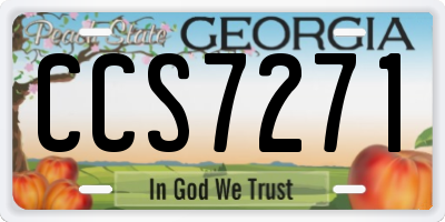 GA license plate CCS7271