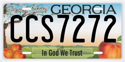 GA license plate CCS7272