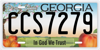 GA license plate CCS7279