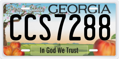 GA license plate CCS7288