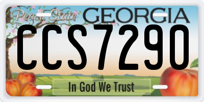 GA license plate CCS7290