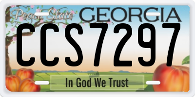GA license plate CCS7297