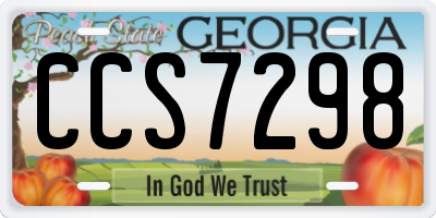 GA license plate CCS7298