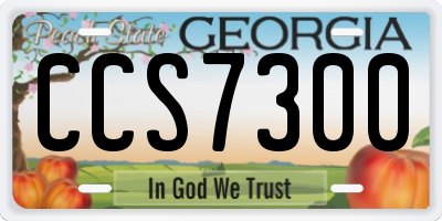 GA license plate CCS7300
