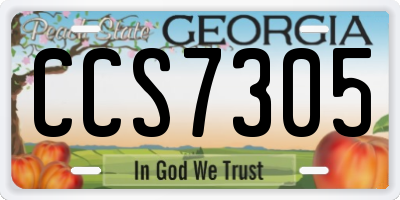 GA license plate CCS7305