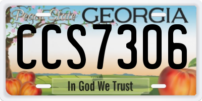 GA license plate CCS7306