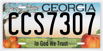 GA license plate CCS7307