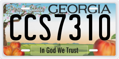 GA license plate CCS7310