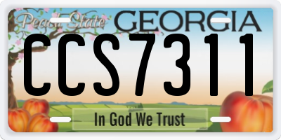 GA license plate CCS7311