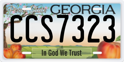 GA license plate CCS7323