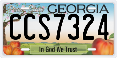 GA license plate CCS7324