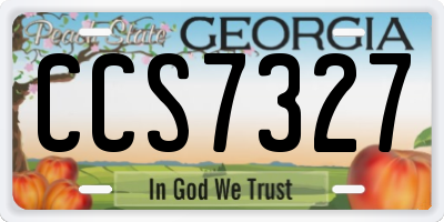 GA license plate CCS7327