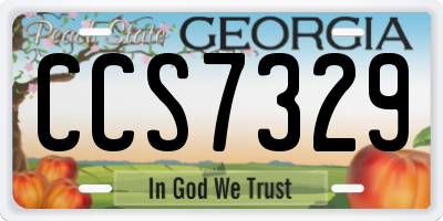 GA license plate CCS7329