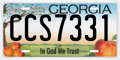 GA license plate CCS7331