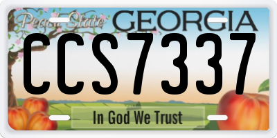 GA license plate CCS7337