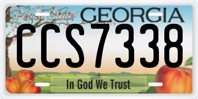 GA license plate CCS7338