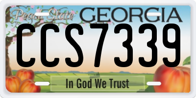 GA license plate CCS7339