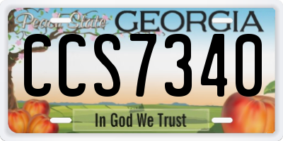 GA license plate CCS7340