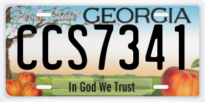 GA license plate CCS7341