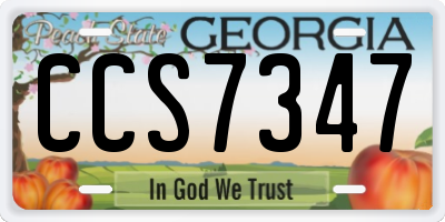 GA license plate CCS7347