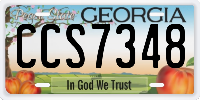 GA license plate CCS7348
