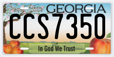 GA license plate CCS7350