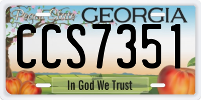 GA license plate CCS7351