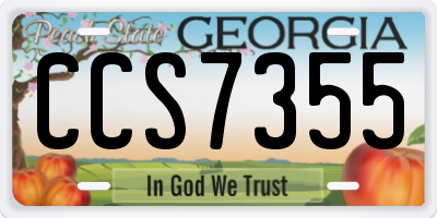 GA license plate CCS7355