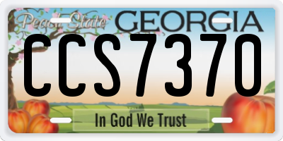 GA license plate CCS7370