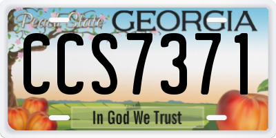 GA license plate CCS7371