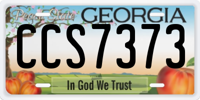 GA license plate CCS7373