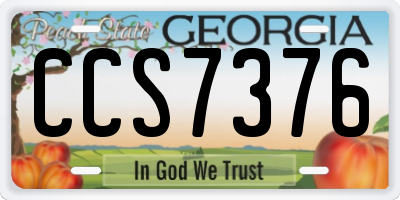 GA license plate CCS7376