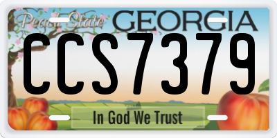 GA license plate CCS7379