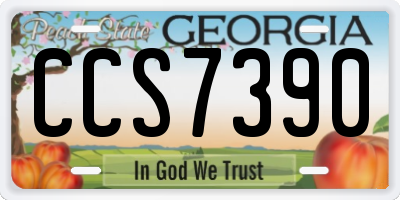 GA license plate CCS7390