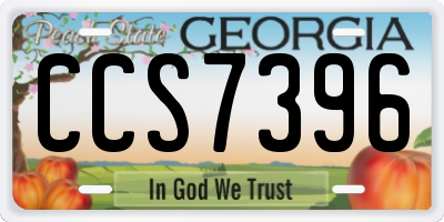 GA license plate CCS7396