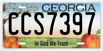 GA license plate CCS7397